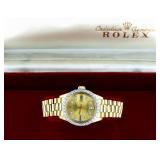 18kt Gold Lady Datejust President Rolex Watch