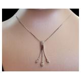 14kt Gold Triple Pendant 18" Diamond Necklace