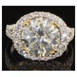18kt Gold Round Brilliant 6.46 ct Diamond Ring