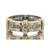 14kt Gold Two Tone Channel Set Diamond Band