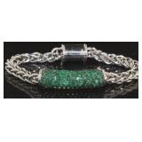 Natural 2.44 ct Emerald Designer Bracelet