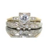 14kt Gold Antique Diamond Bridal Set