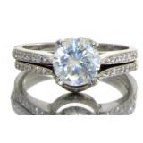 Platinum 1.40 ct Round Diamond Bridal Set