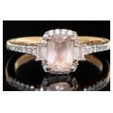 Rose Toned Stunning Morganite & White Topaz Ring