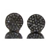 Genuine 1.15 ct Black Diamond Stud Earrings