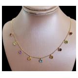 14kt Gold Natural 16" Gemstone Necklace