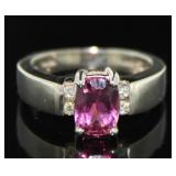 14kt Gold Pink Tourmaline & Diamond Ring