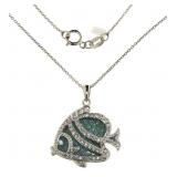 Beautiful White Topaz Fish Necklace