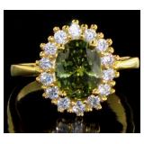 Brilliant 2.50 ct Oval Peridot & White Topaz Ring