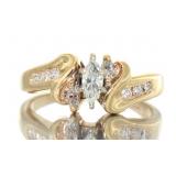 14kt Gold Marquise Cut Diamond Ring