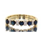 14kt Gold Natural Sapphire & Diamond Ring