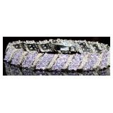 Natural 21.56 ct Tanzanite Wavelink Bracelet