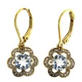 Genuine Blue Topaz & Diamond Accent Dangle Earring