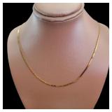 14kt Gold 19.5" Faceted Flat Necklace