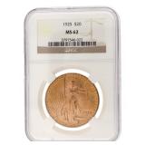 1925 MS62 St. Gaudens $20.00 Gold Double Eagle