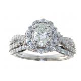 14kt Gold 1.65 ct Oval Cut Diamond Bridal Set