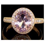 Oval Morganite & White Topaz Designer Ring