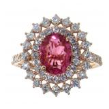 14K Rose Gold 2.33 ct Tourmaline & Diamond Ring