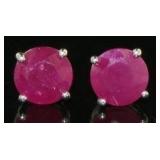 14kt White Gold 2.03 ct Ruby Studs