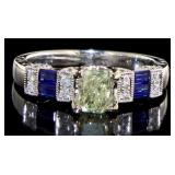 14kt Gold 2.03 ct Diamond & Sapphire Ring