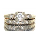 14kt Gold Antique Diamond Bridal Set