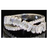 Stunning Baguette & Round White Topaz Band
