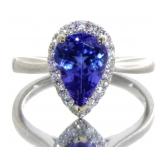 14kt Gold 2.26 ct Tanzanite & Diamond Ring