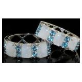 9.15 ct London Blue Topaz/Moonstone Earrings