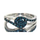 Brilliant Fancy Blue Diamond Bypass Ring