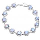 Gorgeous Round 12.00 ct White Opal Bracelet