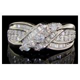 14kt Gold 1.00 ct Baguette & Round Diamond Ring