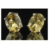 Natural 4.00 ct Golden Citrine Stud Earrings