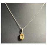 Natural 2.00 ct Golden Citrine Necklace
