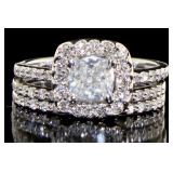 14K White Gold 1.77 ct Diamond 3pc Bridal Set