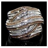 Large Two Tone 1.00 ct Diamond Cocktail Ring