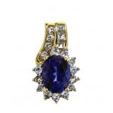 10kt Gold Oval 2.50 ct Sapphire Pendant