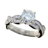 14K White Gold 1.92 ct Round Diamond Ring