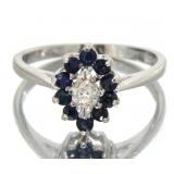 10kt Gold Natural Sapphire & Diamond Ring