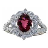 14kt Gold 2.32 ct Pink Tourmaline & Diamond Ring
