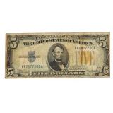 1934 North Africa WWII $5.00 US Silver Certificate