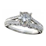 14K White Gold 1.85 ct Round Diamond Ring