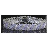 Natural 21.44 ct Tanzanite Wavelink Bracelet