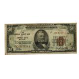 1929 Kansas City $50 National Currency Note