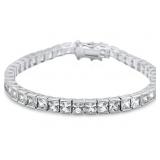 Invisible Set 12.50 ct White Topaz Tennis Bracelet