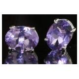 Natural 4.00 ct Oval  Amethyst Earrings