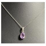 Natural 2.00 ct Oval Amethyst Necklace
