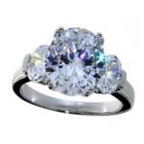Oval 5.50 ct Past Present Future Designer RIng