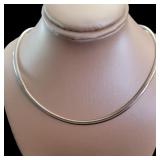 10kt Gold Italian Two Tone 17" Omega Necklace