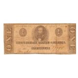 1863 Confederate States $1.00 Currency Note