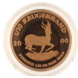 2000 South Africa 1/10 Ounce Gold Krugerrand Proof